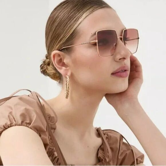 NEW Burberry BE3133 DAPHNE 133713 Gold Pink Gradient Square Women Sunglasses main image 13